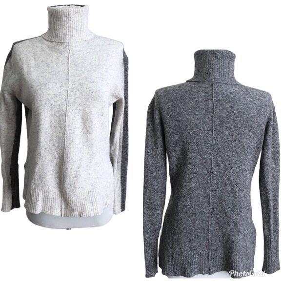 Athleta Transit Colorblock Turtleneck Merino Wool Sweater XS Cozy Cabincore - Picture 3 of 12